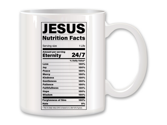 Jesus Nutrition Facts Coffee Mug