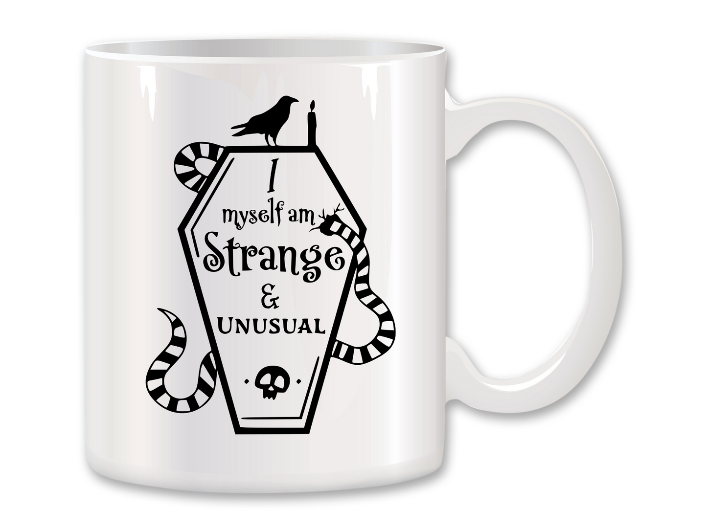 I Myself am Strange & Unusual Coffin Coffee Mug