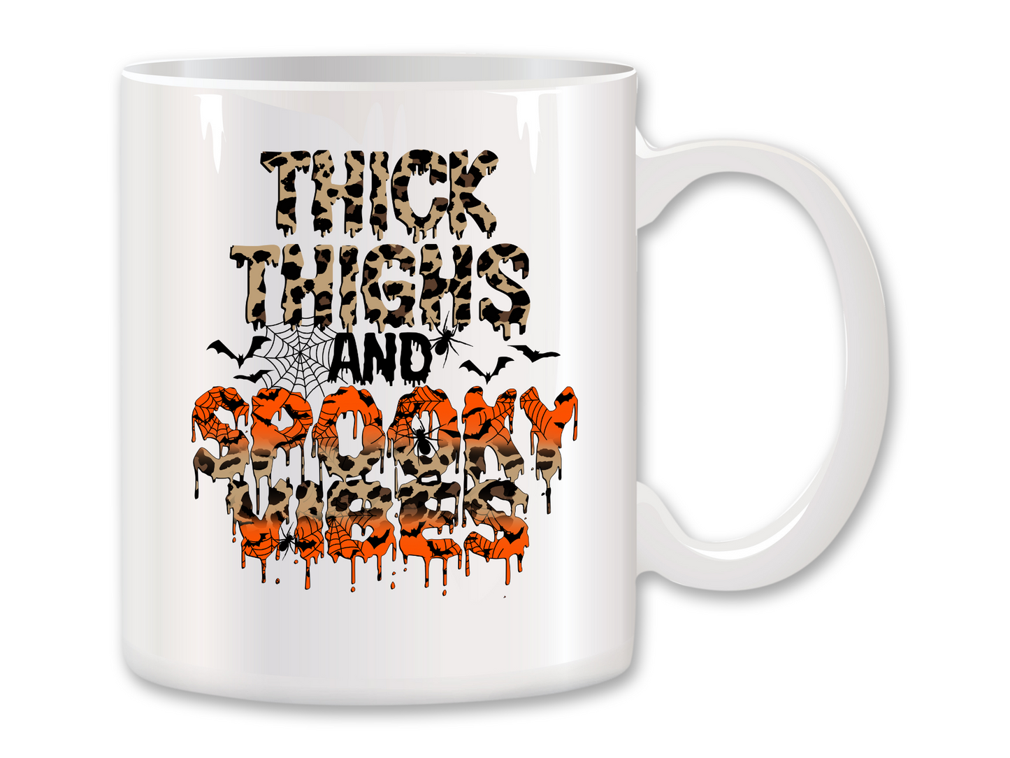 Thick Thighs and Spooky Vibes Coffee Mug