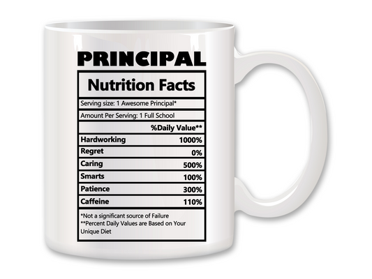 Principal Nutrition Facts Coffee Mug