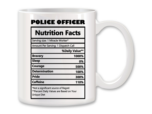 Police Officer Nutrition Facts Coffee Mug