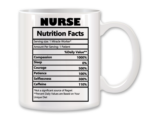 Nurse Nutrition Facts Coffee Mug