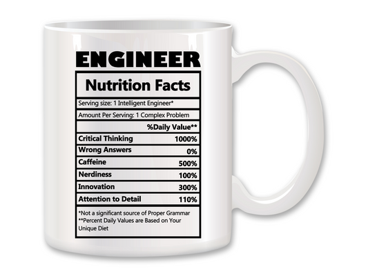 Engineer Nutrition Facts Coffee Mug