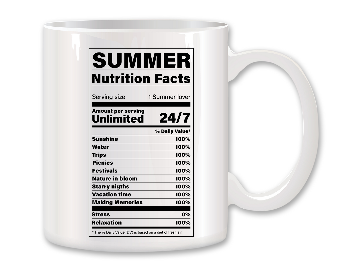 Summer Nutrition Facts Coffee Mug