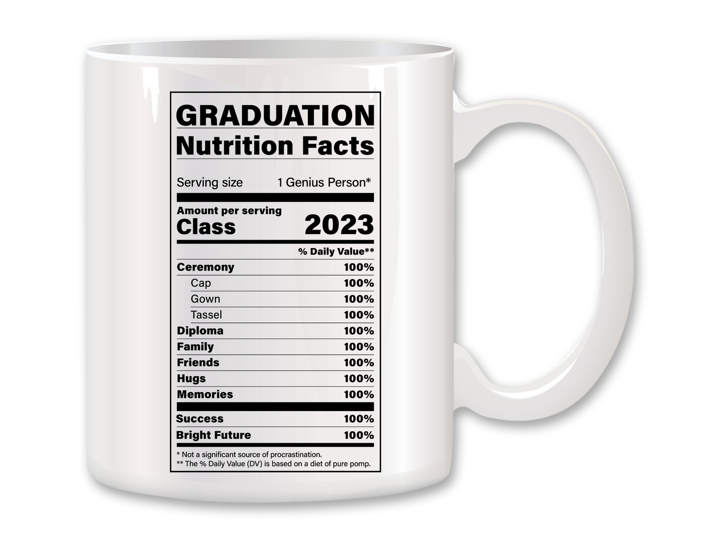 Graduation Nutrition Facts Coffee Mug