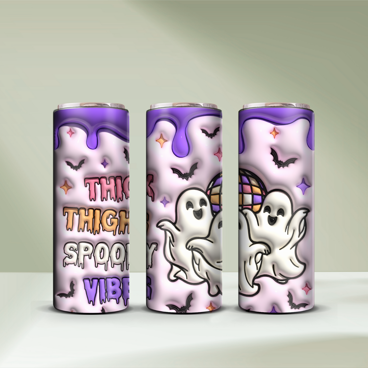 Thick Thighs Spooky Vibes 3D Tumbler