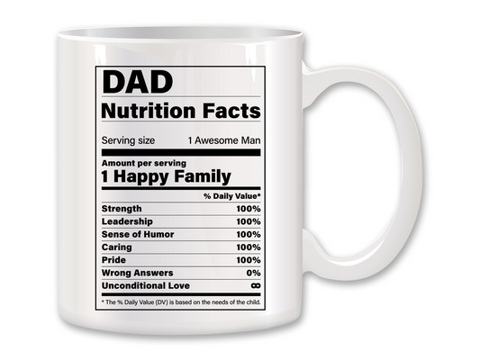 Dad Nutrition Facts Coffee Mug