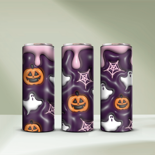 3D Purple Halloween Tumbler