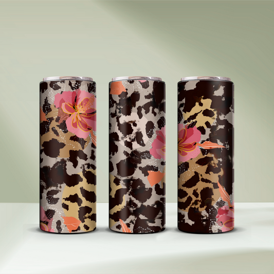 Leopard Floral Tumbler