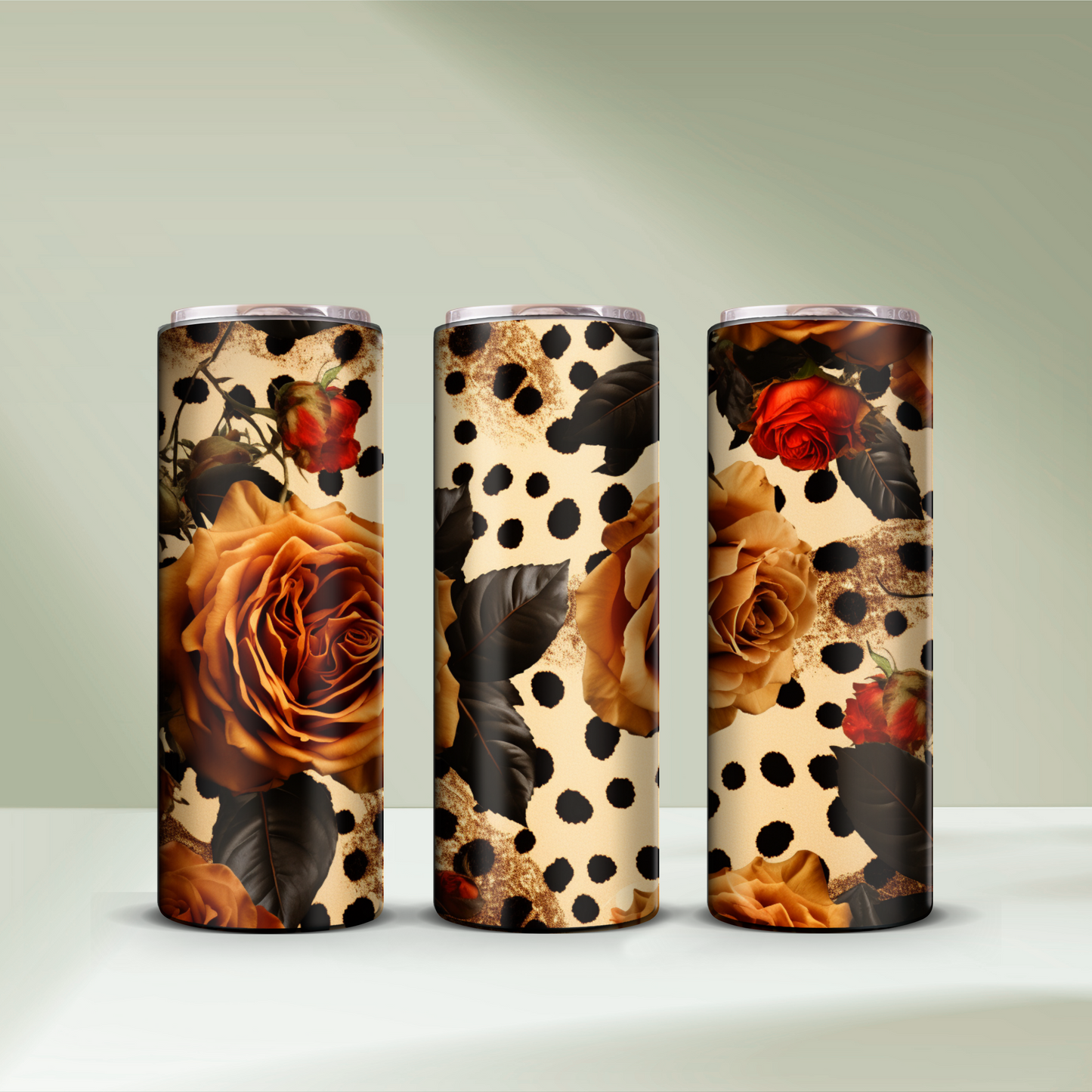 Polka Dot Rose Tumbler