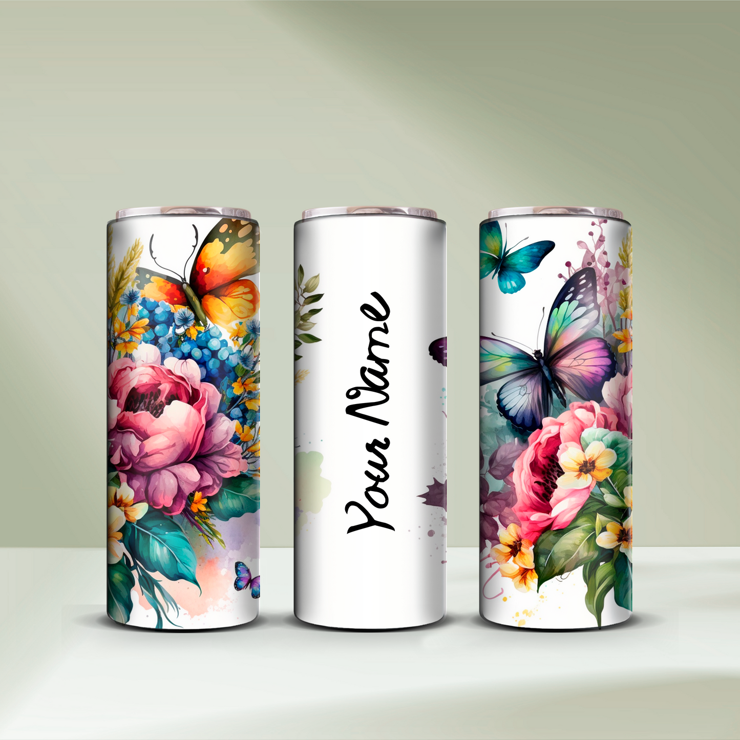 Personalized Floral Tumbler