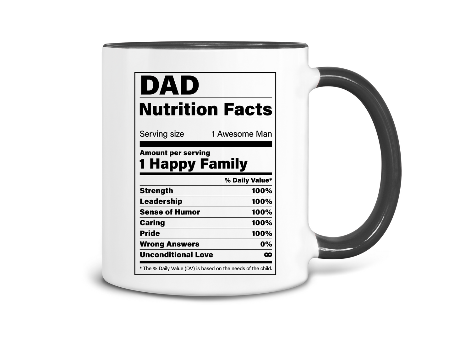 Dad Nutrition Facts Coffee Mug