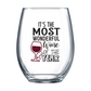 The Most Wonderful Wine of the Year Stemless Wine Glass