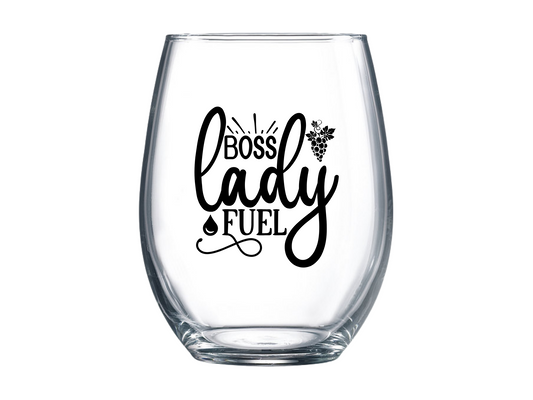 Boss Lady Fuel Stemless Wine Glass