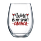 Wine Is My Spirit Animal Stemless Wine Glass