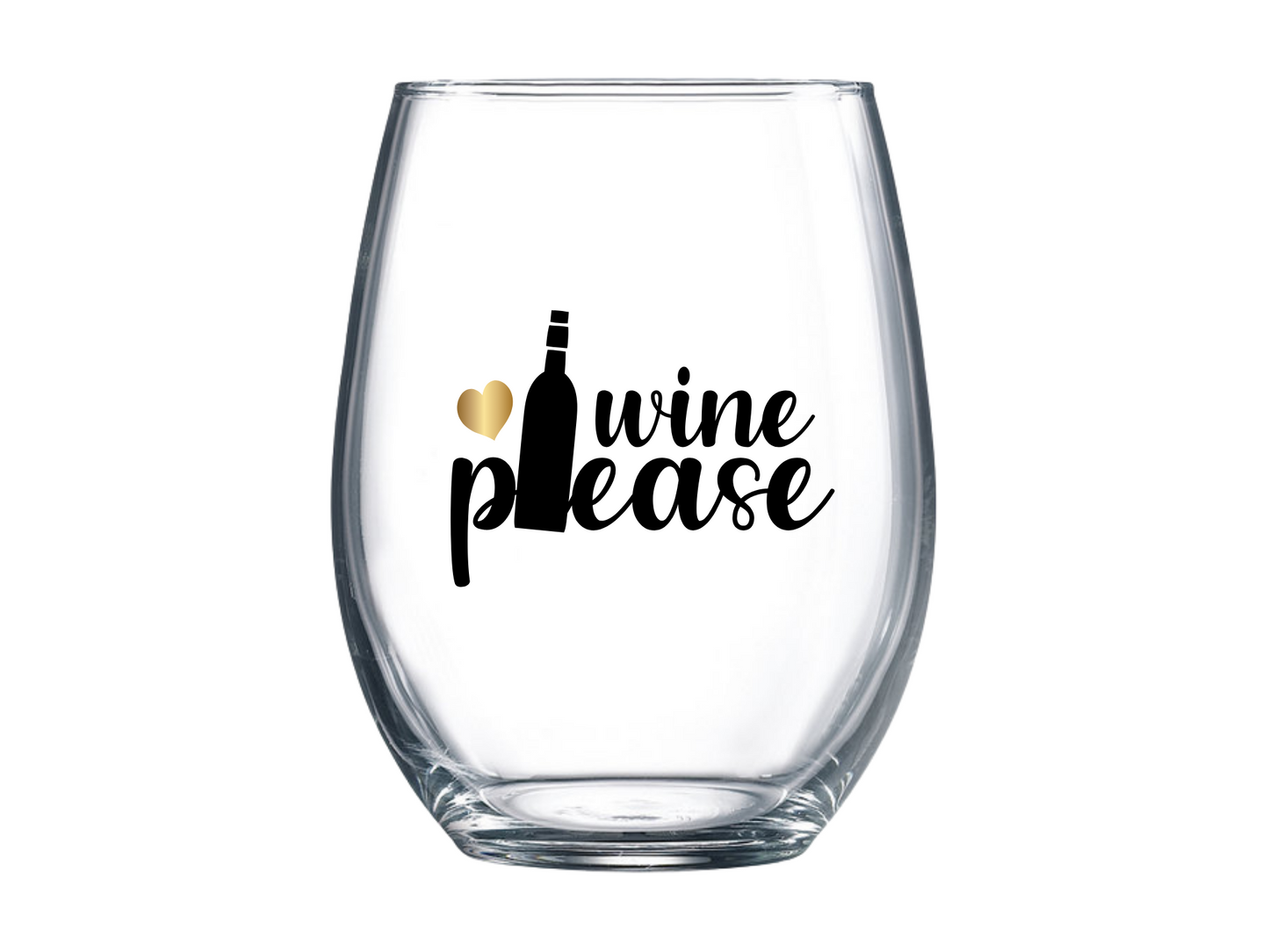 Wine Please Stemless Wine Glass