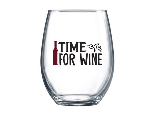 Time For Wine Stemless Wine Glass