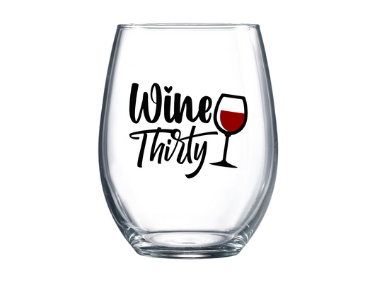 Wine Thirty Stemless Wine Glass