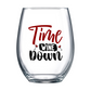 Time Wine Down Stemless Wine Glass