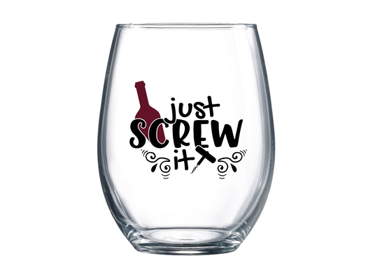 Just Screw It Stemless Wine Glass