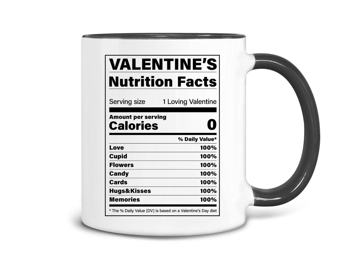 Valentine's Nutrition Facts Coffee Mug