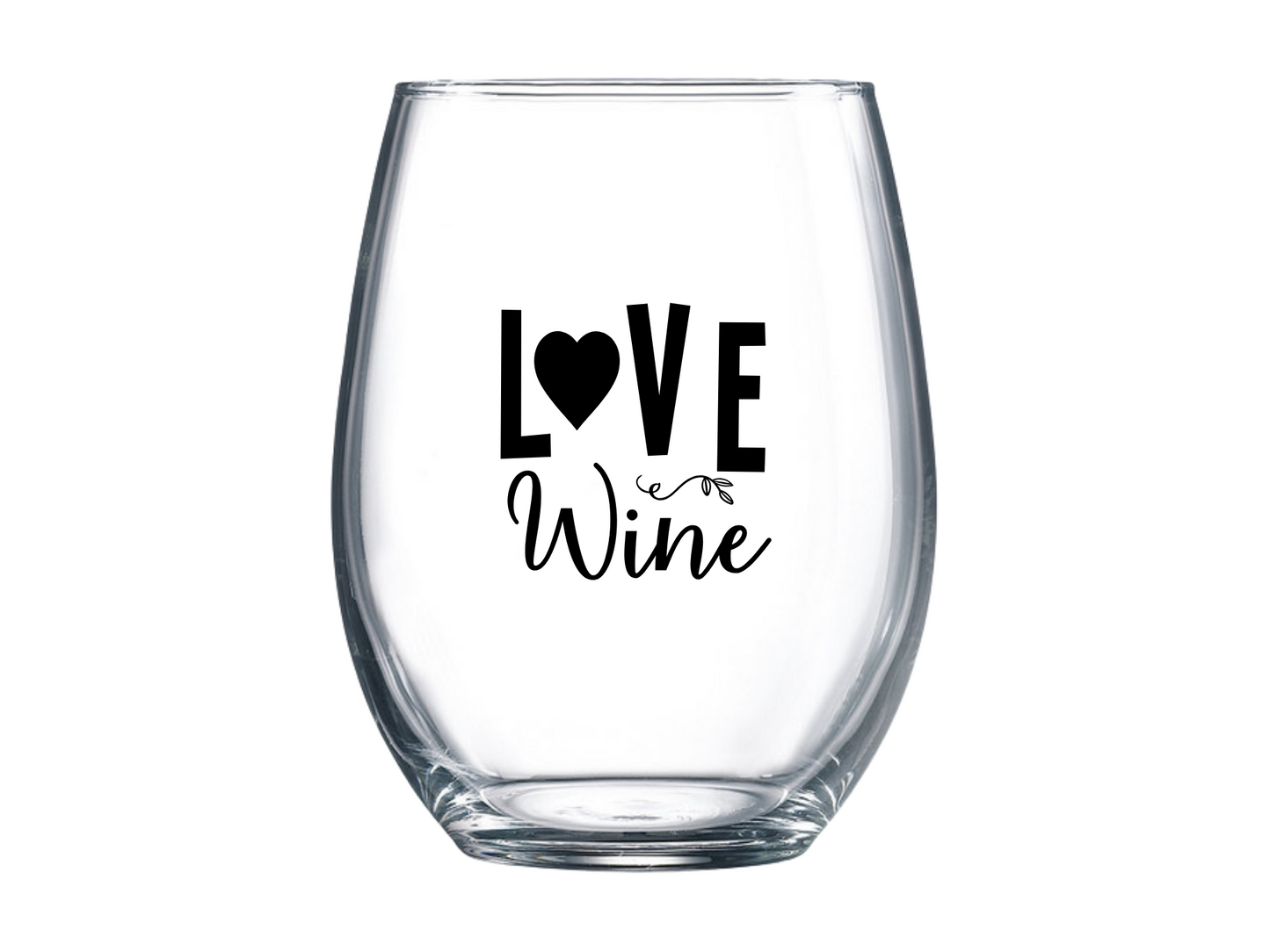 Love Wine Stemless Wine Glass