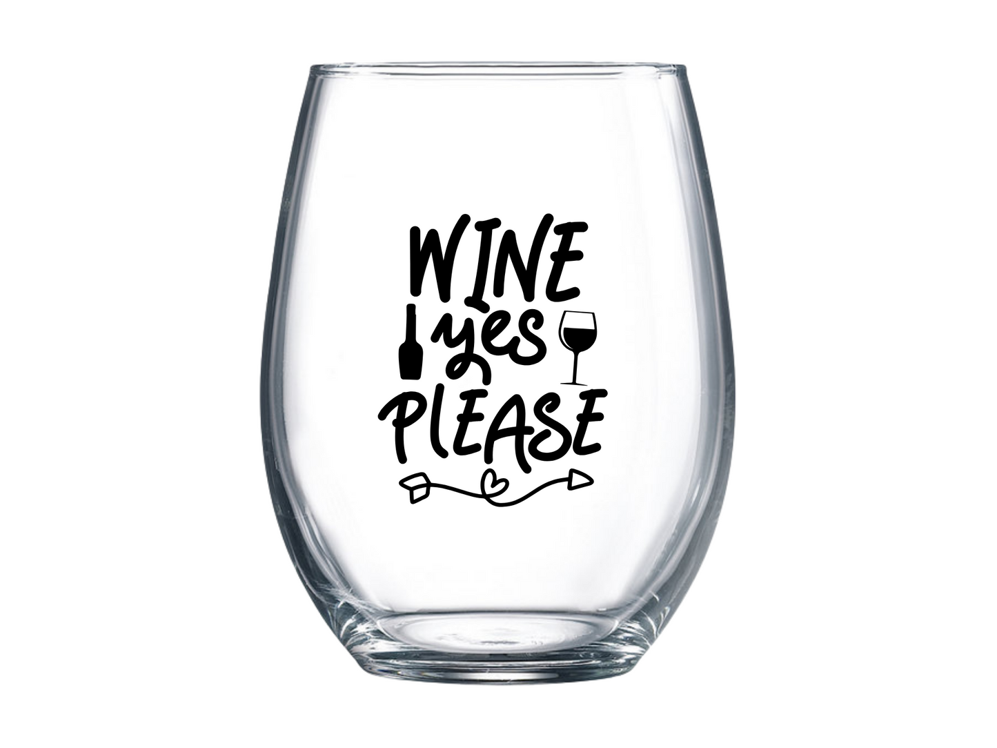 Wine Yes Please Stemless Wine Glass