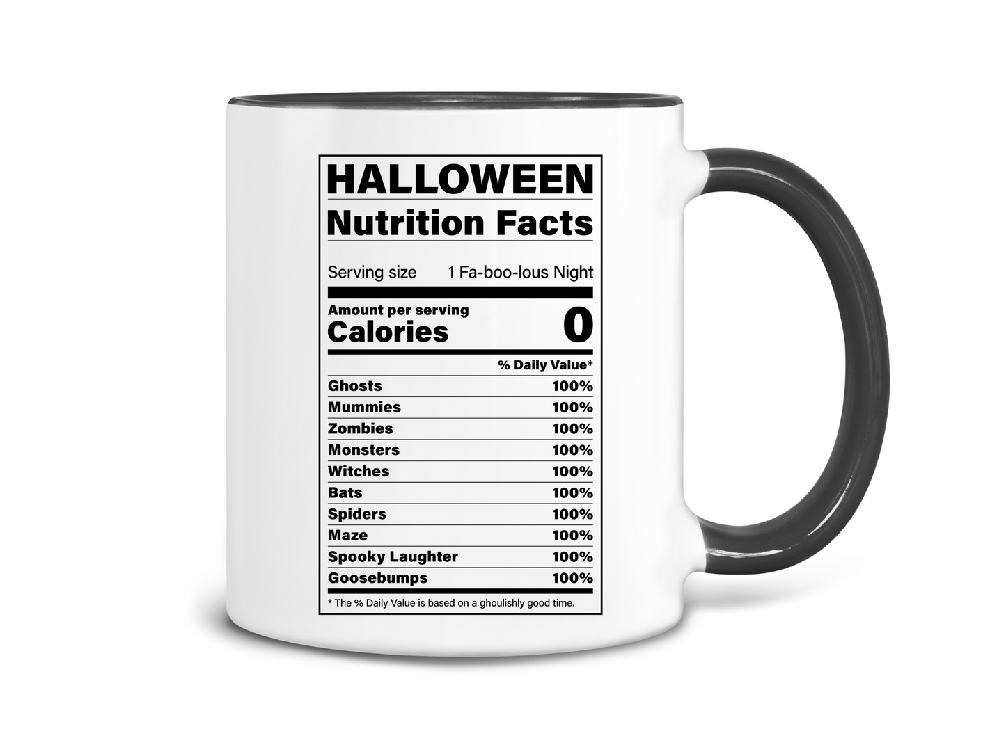 Halloween Nutrition Facts Coffee Mug