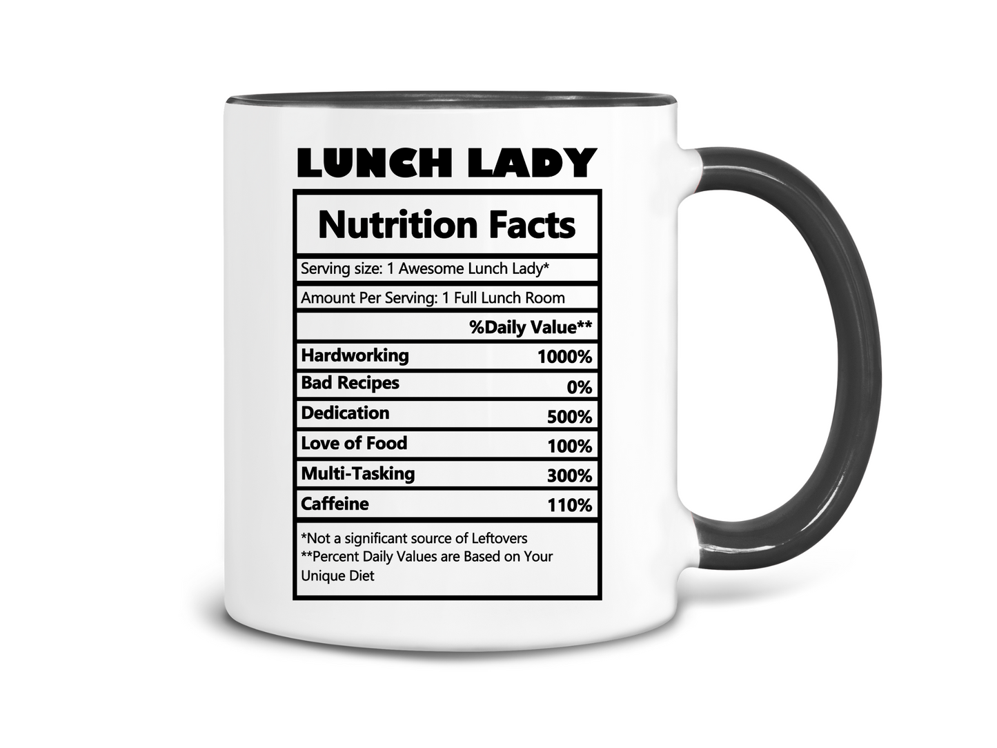 Lunch Lady Nutrition Facts Coffee Mug