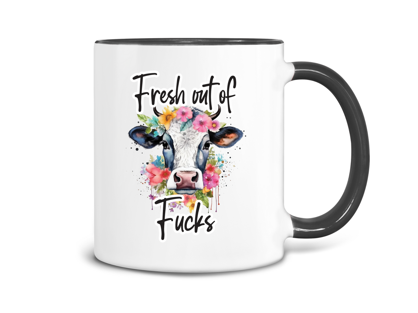 Fresh Outta Fucks Cow Coffee Mug