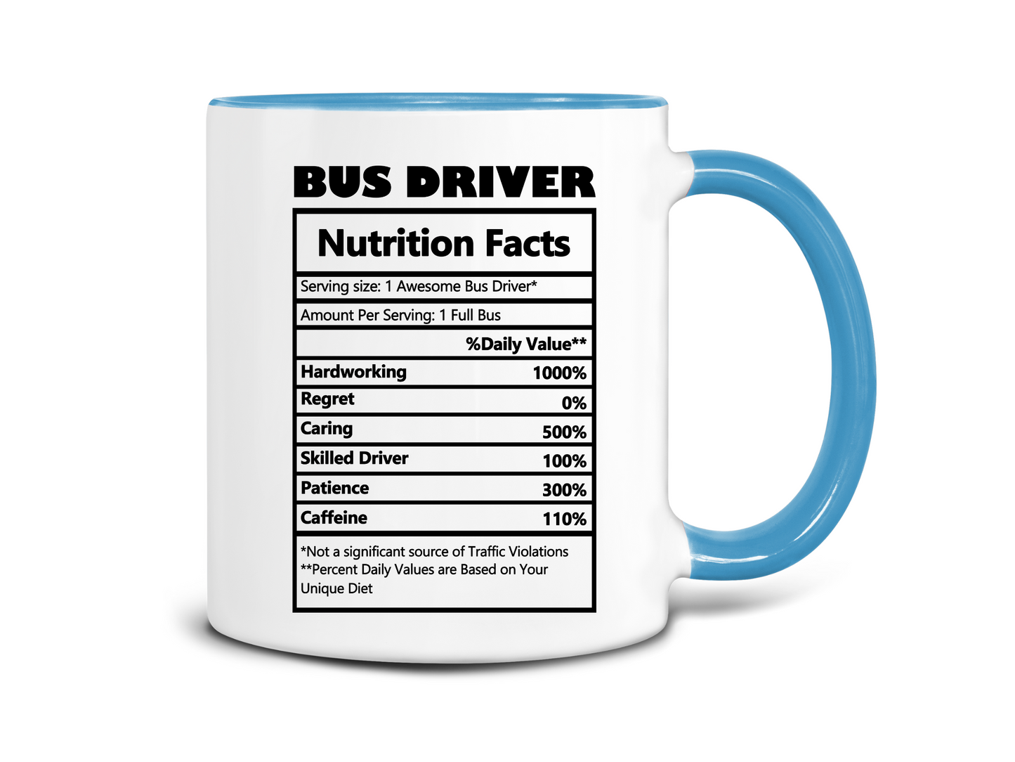 Bus Driver Nutrition Facts Coffee Mug