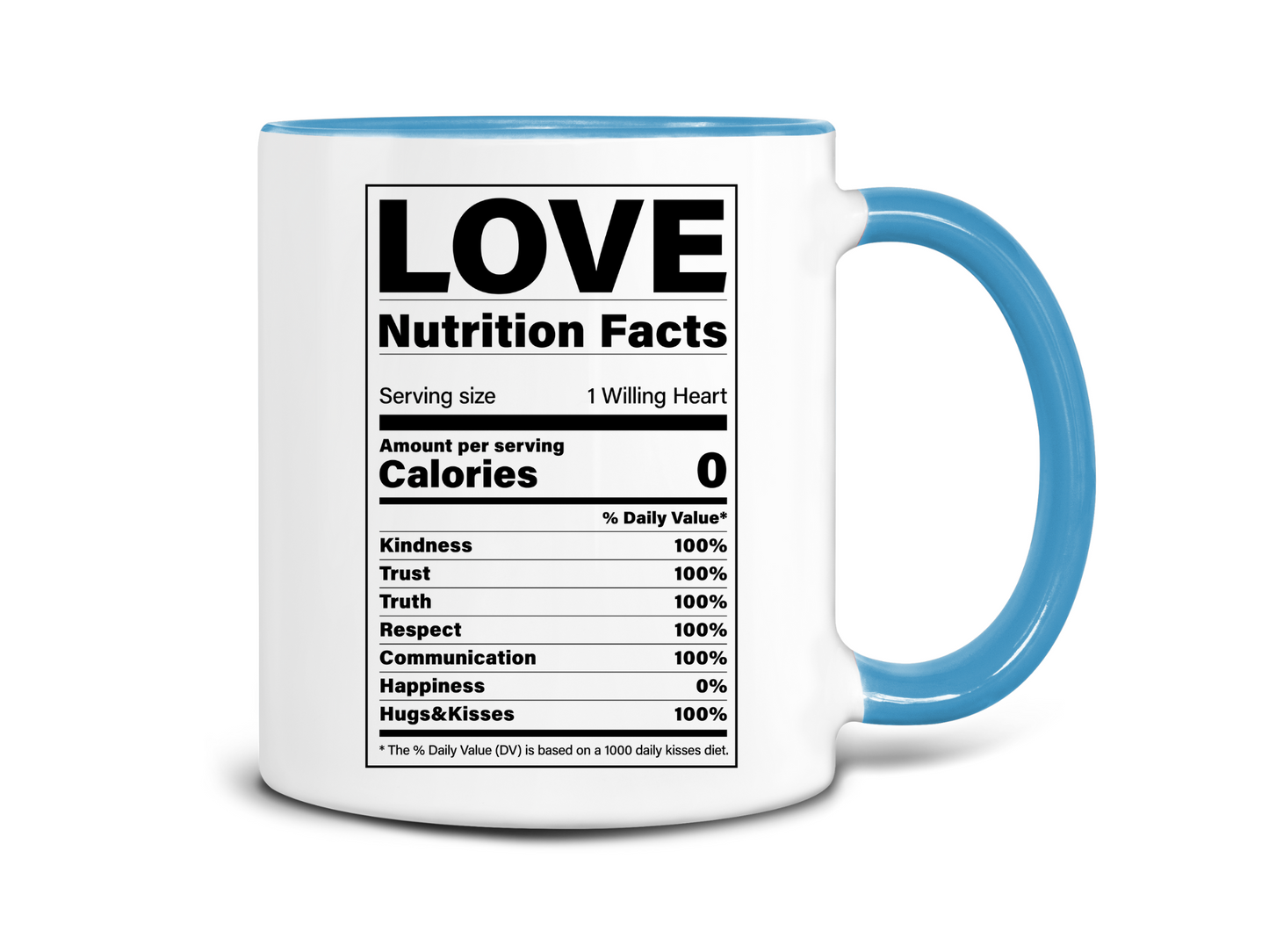 Love Nutrition Facts Coffee Mug