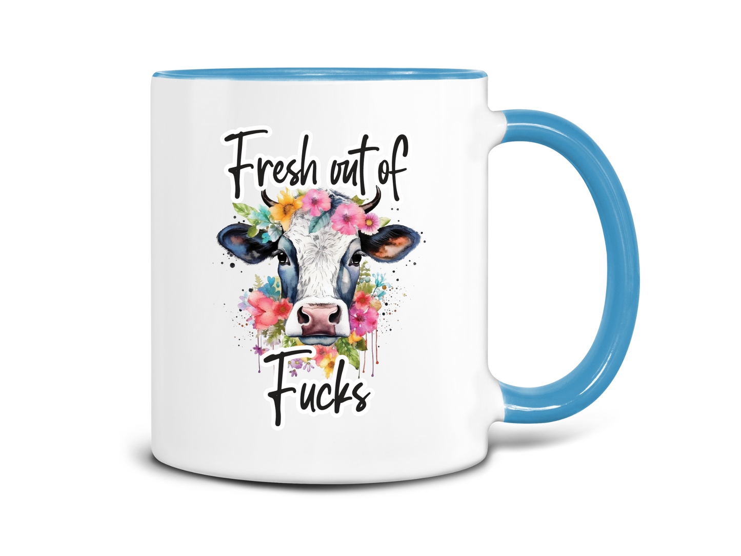 Fresh Outta Fucks Cow Coffee Mug