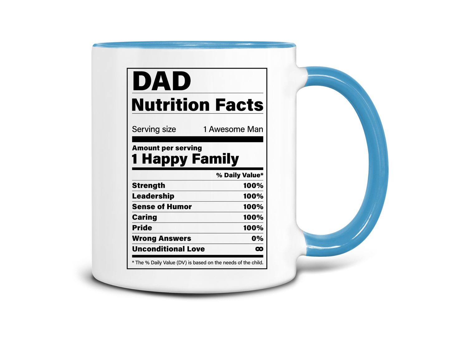 Dad Nutrition Facts Coffee Mug