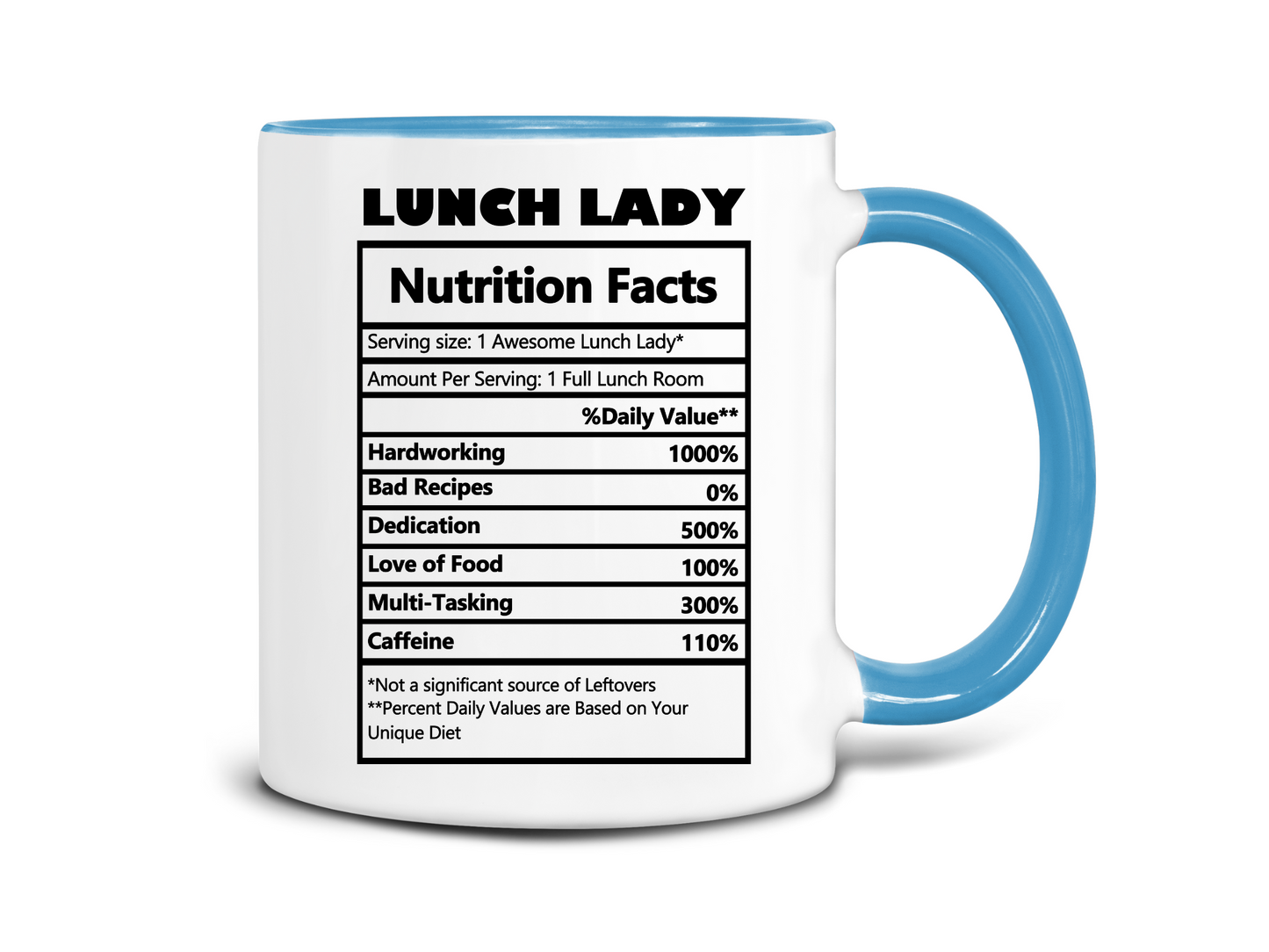 Lunch Lady Nutrition Facts Coffee Mug