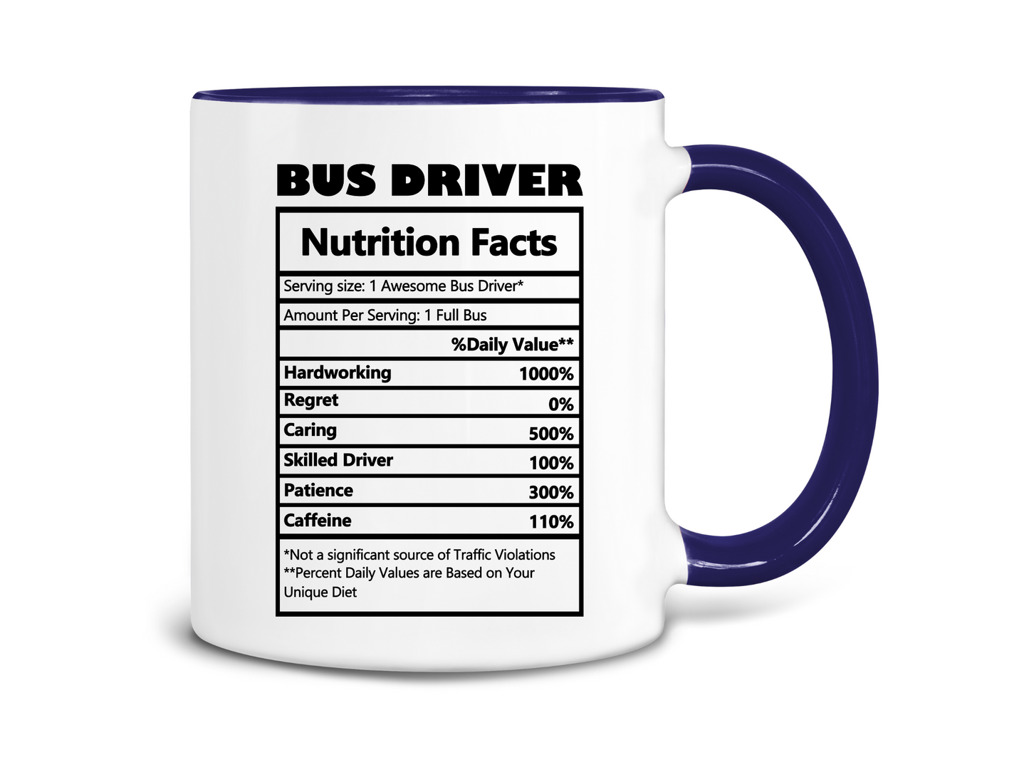 Bus Driver Nutrition Facts Coffee Mug