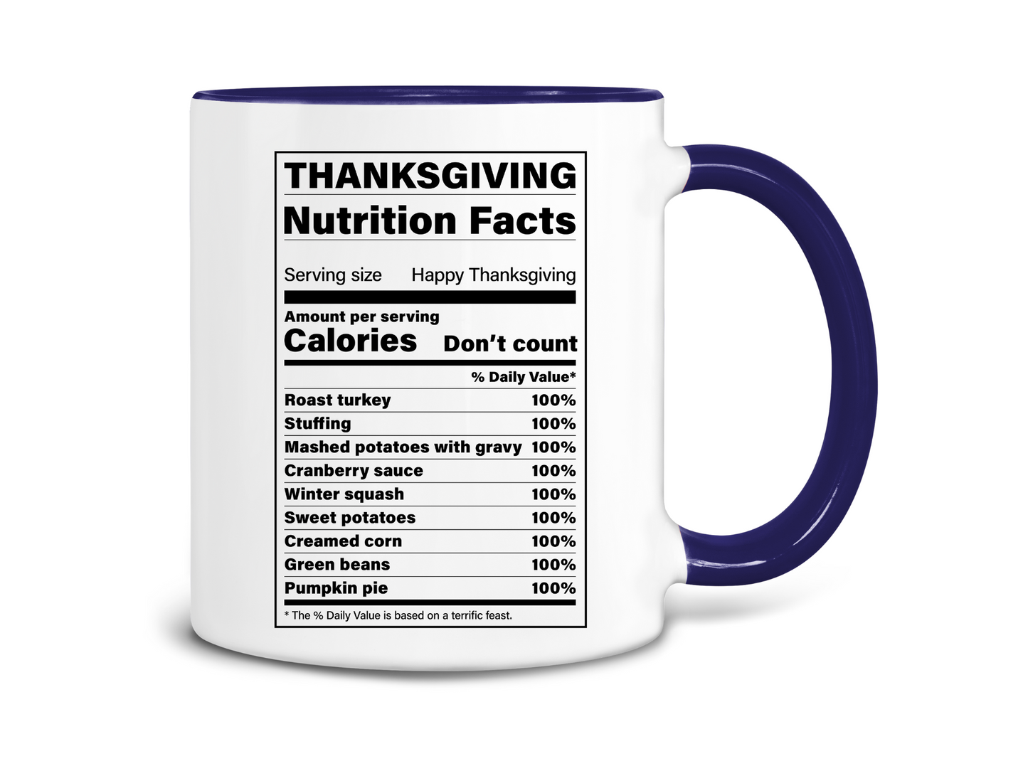 Thanksgiving Nutrition Facts Coffee Mug