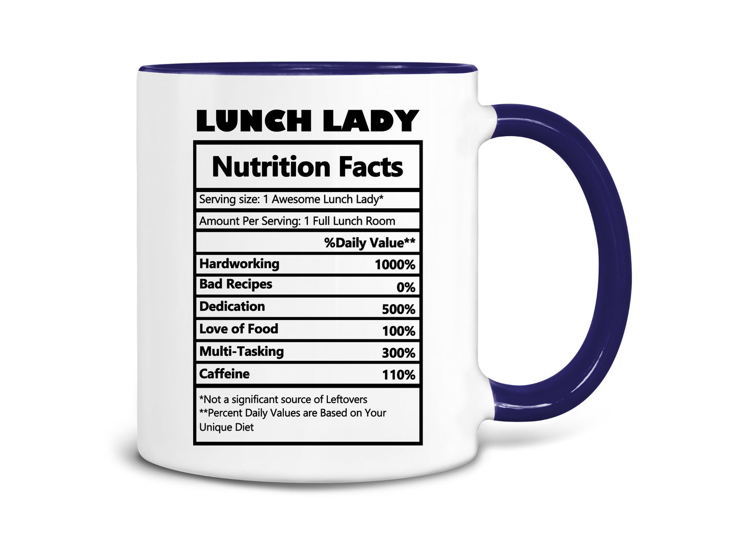 Lunch Lady Nutrition Facts Coffee Mug