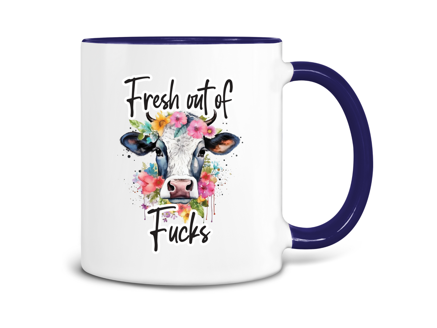 Fresh Outta Fucks Cow Coffee Mug