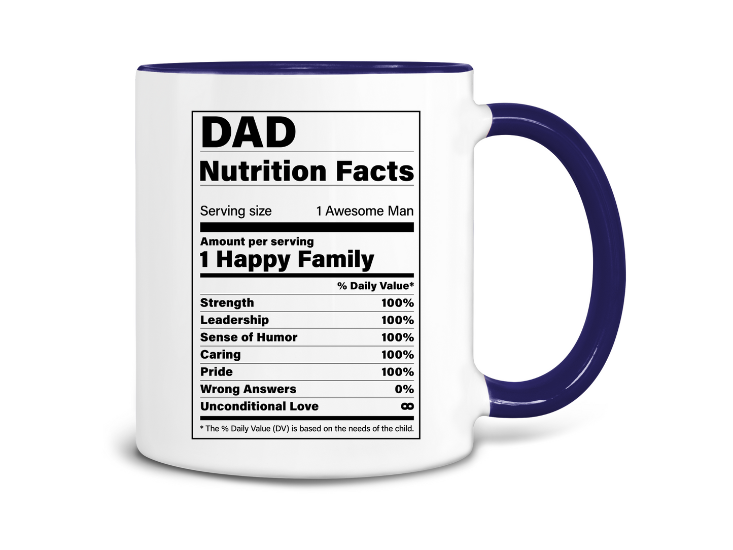 Dad Nutrition Facts Coffee Mug