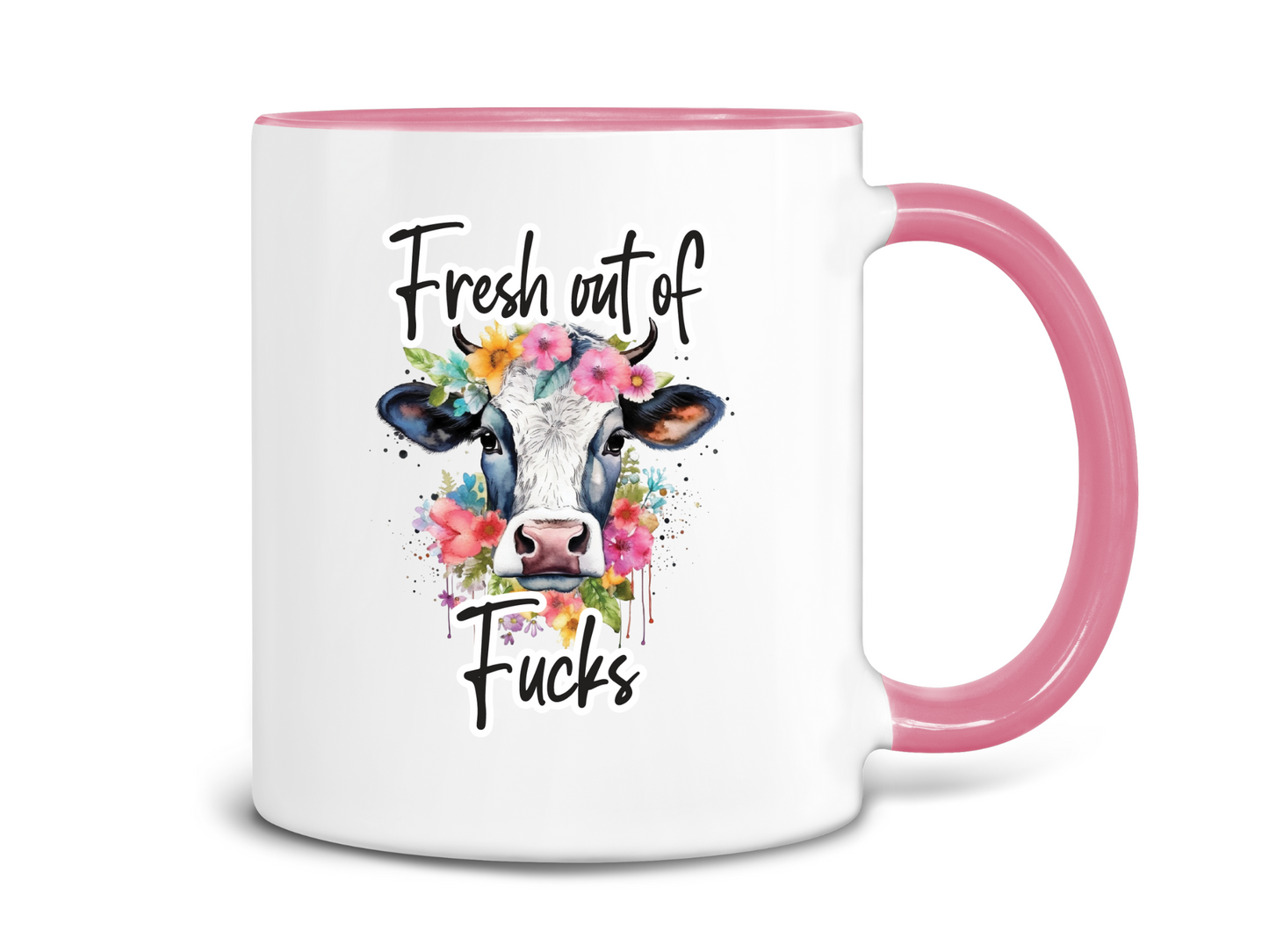 Fresh Outta Fucks Cow Coffee Mug