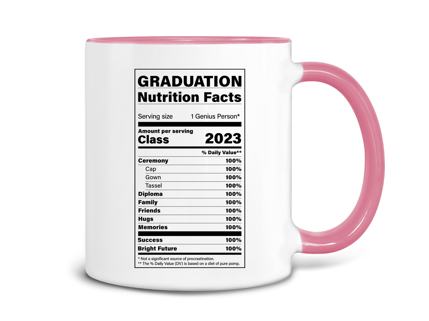 Graduation Nutrition Facts Coffee Mug