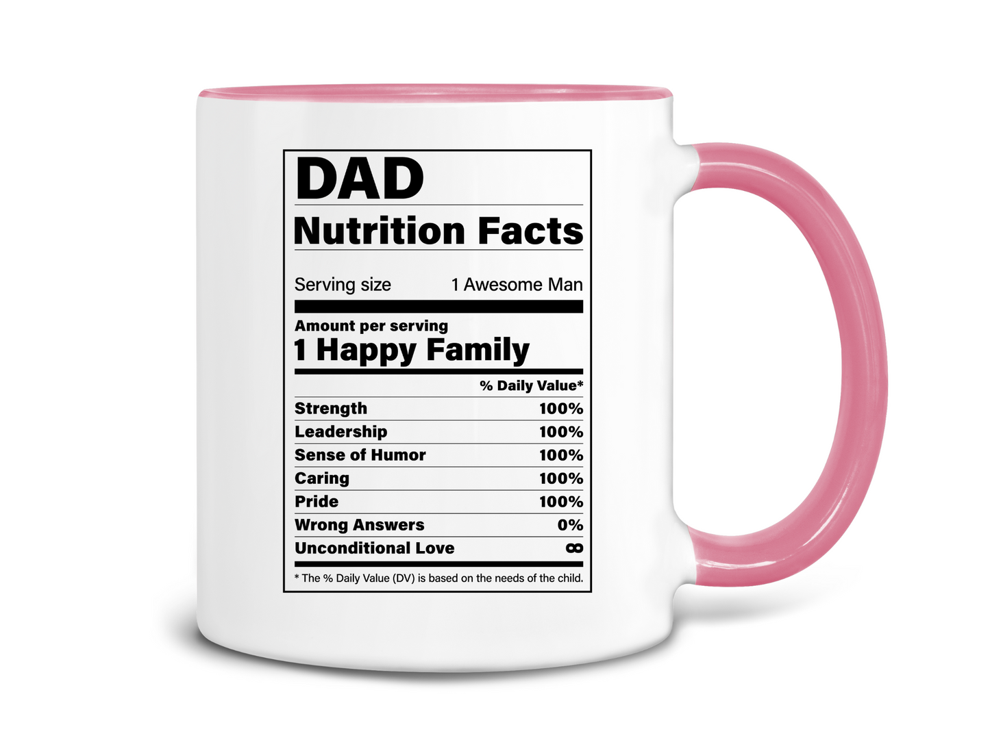 Dad Nutrition Facts Coffee Mug