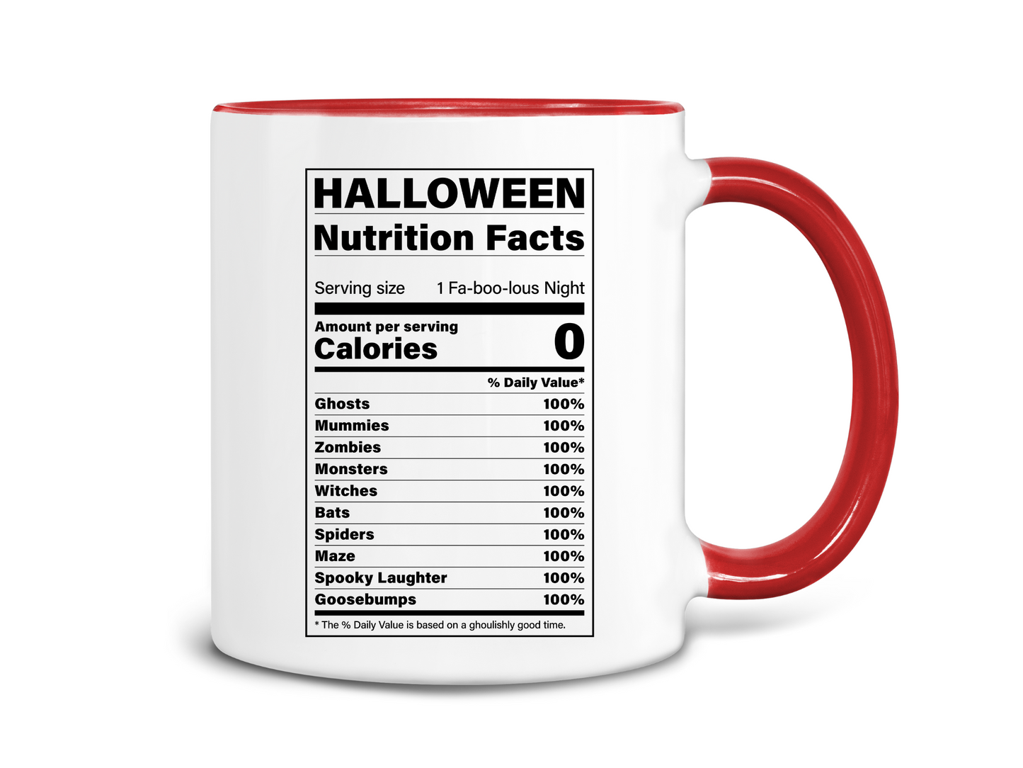 Halloween Nutrition Facts Coffee Mug