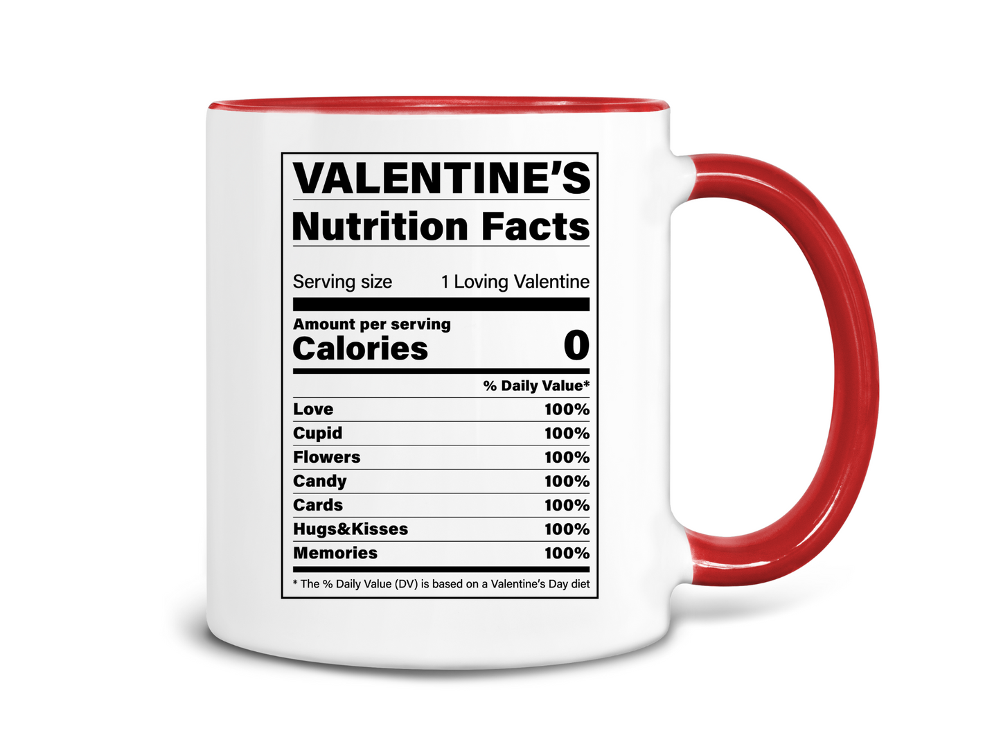 Valentine's Nutrition Facts Coffee Mug