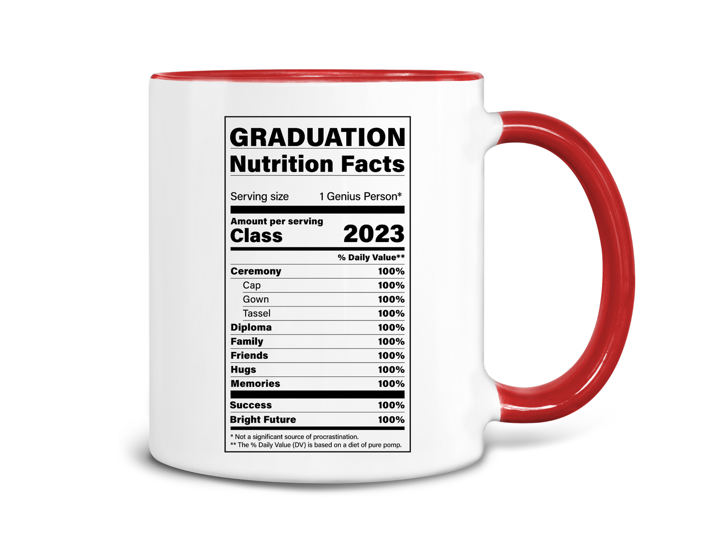 Graduation Nutrition Facts Coffee Mug