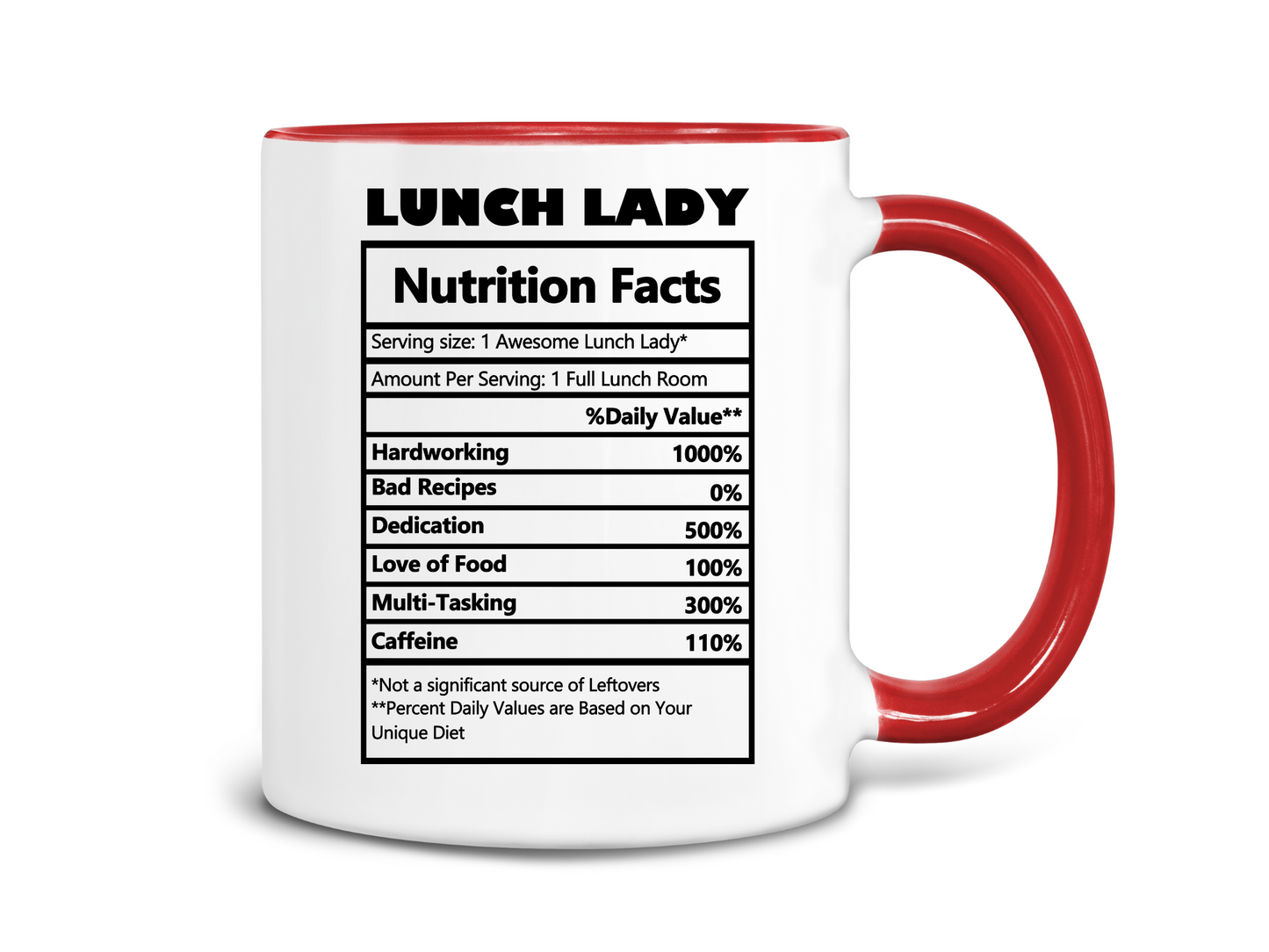 Lunch Lady Nutrition Facts Coffee Mug