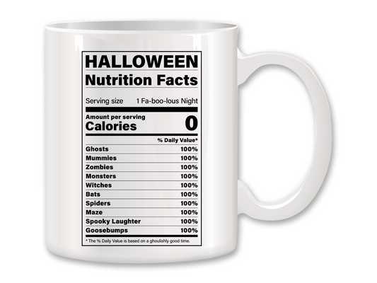 Halloween Nutrition Facts Coffee Mug